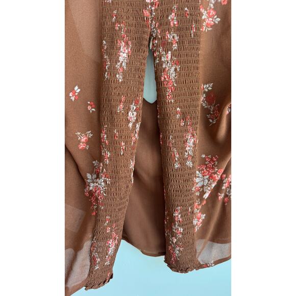 Reformation Delevan Top Nona Floral Tie Front Puff Sleeve Size 6 - Picture 8 of 13